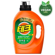 [비건라이프] 테크 알레르기 원인물질 제거 드럼용 액상세제 본품, 3L, 1개