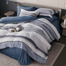 LoveCity 寢城之戀 台灣製 吸濕排汗萊賽爾天絲 兩用被床包組, 薄床包X1+薄枕套X2+兩用被套X1, 加大6尺, 米卡