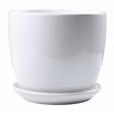 小麥購物 陶瓷花盆, 白色