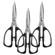 張小泉 195不銹鋼剪刀 HSS-195, 握柄黑色 刀刃銀色 辦公用, 3支