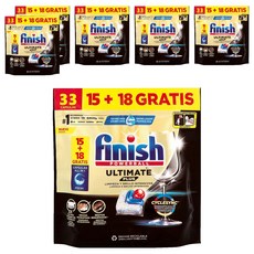 finish ULTIMATE PLUS 極致強效洗碗錠 33顆, 6包, 402.6g