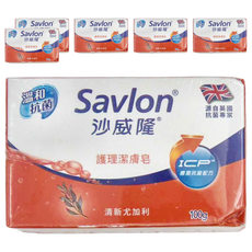 Savlon 沙威隆 護理潔膚皂, 溫和抗菌 清新尤加利, 100g, 6個