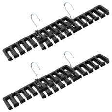 皮帶 腰帶 領帶 整理掛架, 4個, 黑色