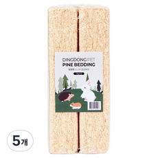 딩동펫 소동물 소나무 톱밥 베딩 2p, 1kg, 5개