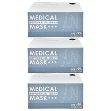 JUN 郡昱 成人平面滿版醫療口罩, 夏雪草灰, 50片, 3盒