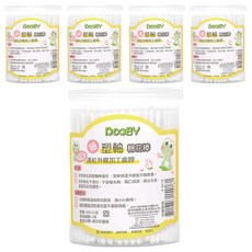 DOOBY 大眼蛙 抗菌塑軸棉棒 細, 遠紅外線加工處理, 260支, 5罐