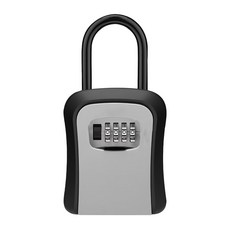 掛勾式密碼鎖鑰匙盒 加大空間 可存放5把鑰匙、房卡 密碼輪 ABS防雨蓋, 灰色, 1個