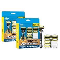 Gillette 吉列 正品 Proshield 鋒護系列 黃色動力刮鬍刀組, 2套, 7入刮鬍刀片