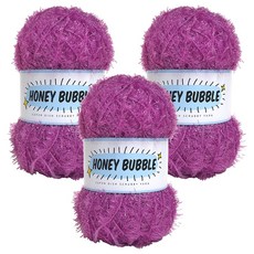 니뜨 허니버블 수세미 뜨개실 90g, 3개, 16퍼플