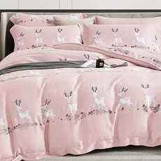 100%萊賽爾天絲 鋪棉兩用被套 60支, 夢鹿 粉色