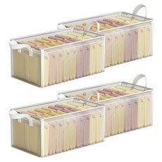 Joy Berry透明PVC折疊式衣服整理多功能生活收納箱, 4個, 透明