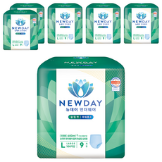New Day男性用內褲型超薄成人尿布, 大型, 6套, 9枚入