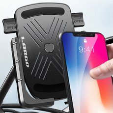 TOSUOD 鋁製一觸式 360 度旋轉手機支架，適用於自行車, 黑色, 1個