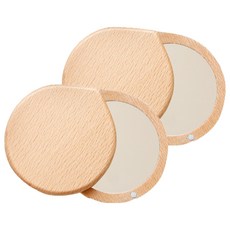 基本木質迷你鏡子, 單色, 2個