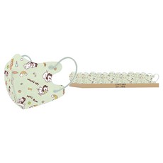 COMFIZ 康菲 兒童3D醫療口罩 狗與鹿聯名 幼幼 S 1~3歲, 20片, 狗與鹿散步出遊篇 綠色, 1盒