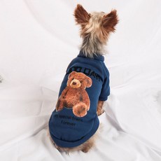 DING DONG PET 狗狗Good Day泰迪T恤, 藍色