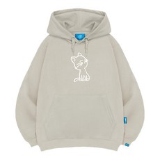 L.LAMO 刷毛H貓咪連帽T恤