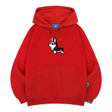 L.LAMO 男女通用 刷毛H 黑色柯基 連帽T恤