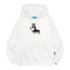 L.LAMO 男女通用 刷毛H 黑色柯基 連帽T恤