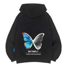 L.LAMO 刷毛H 閃蝶 連帽T恤