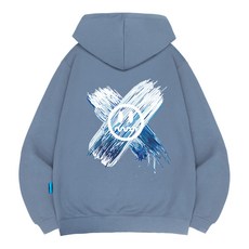 L.LAMO 中性圖案印花刷絨連帽T恤