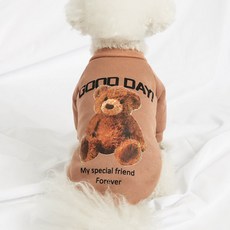 DING DONG PET 狗狗Good Day泰迪T恤, 米色