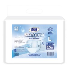 YUICARE 育護 黏貼型成人紙尿褲, L(55~120cm), 15片, 1包