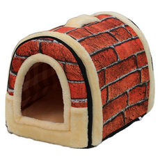 捷華 多款式寵物窩 寵物日常使用, 復古棕, 45 x 35 x 35cm, 1個