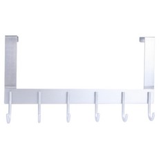 AXIS 艾克思 輕量鋁合金防水耐重無印風門後掛勾 6勾 尺寸: 約40x22公分, 白色, 1個