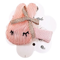 SY(童)造型兔子髮夾 柔軟材質 不易滑落 寶貝髮飾 粉色系, 粉, 1入