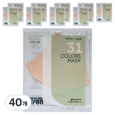 블루본 베이직 31컬러 마스크 특대형 KF80, 레드베이지, 40개, 1개입