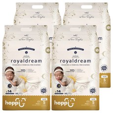 hoppi 皇家系列 嬰兒黏貼型尿布 4~8kg, S, 224片