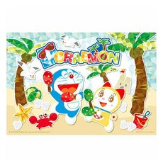 HUNDRED PICTURES 百耘圖 拼圖 300片 兒童益智玩具, 哆啦A夢 熱情沙灘 多色, 1盒