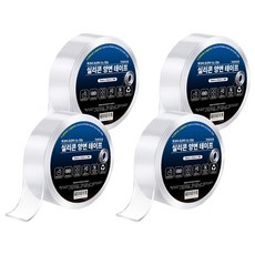 TUCO.B 超強力奈米萬能矽膠雙面膠帶 3cm x 3m x 2mm, 透明, 4個