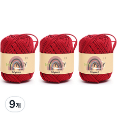 samnamtteugaesil My Poly 編織線 120g, 19 紅色, 9個