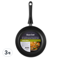 클린쿡 테프론 논스틱 IH 인덕션 프라이팬, 24cm, 3개