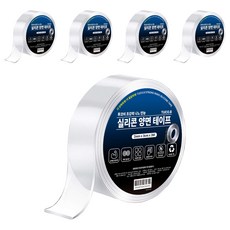 TUCO.B 超強力奈米萬能矽膠雙面膠帶 3cm x 3m x 2mm, 透明, 5個