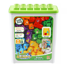 LeapFrog 跳跳蛙 小小建築師 豪華積木補充盒 81個積木零件 13個雙面認知有聲積木, 綠色, 1盒