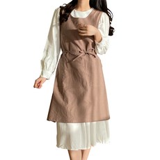 한스데이 미니 트임 린넨 앞치마, 코코아, 1개