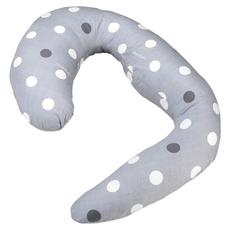 福朵孕婦側睡舒眠枕 孕前孕後一次滿足 布套可拆洗 舒緩腰脊下肢壓力 淺灰點 + 白色, 淺灰點 淺灰色 + 白色