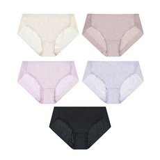 DOSSY 女款莫代爾無痕內褲 D-2504 5件組, 薰衣草，桃，丁香，玫瑰，黑色