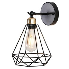 Honey Comb 美式工業風愛迪生燈泡壁燈 簡約蜂巢設計 營造復古工業風情, 1入, Black