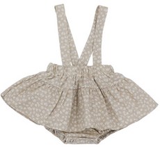 bebe nine 女童印花吊帶包屁裙