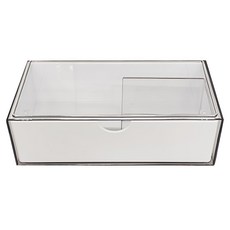 組合鏡櫃收納盒 抽屜分格款, 外透內白, 1個