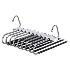 不鏽鋼褲架 —防滑九桿, 白色, 1組