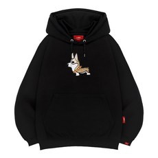 L.LAMO 3H 皮革柯基布章連帽T恤