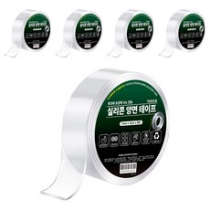 TUCO.B 超強力奈米萬能矽膠雙面膠帶 3cm x 5m x 1mm, 透明, 5個