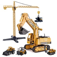 Jentoy 大型挖土機全套組 666 重型機具可動玩具, 1個, 混合色