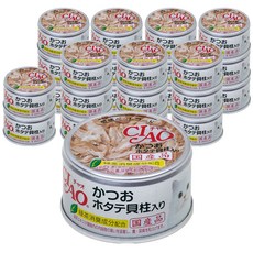 챠오츄르 고양이 화이티캔, 혼합맛(가당랑어/가리비), 85g, 24개