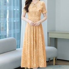 LUNA GIRL Suel 荷葉邊連身裙, 黃色